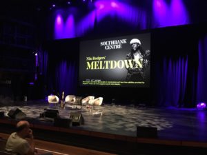 The stage is set for the live Sodajerker podcast with Nile Rodgers and Merck Mercuriadis at Meltdown